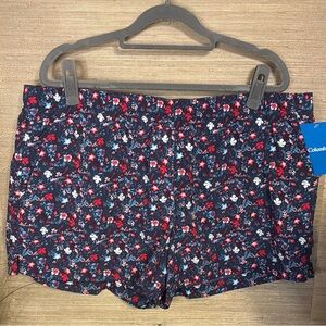 Columbia Women's Athletic Shorts - Navy with Red Floral
